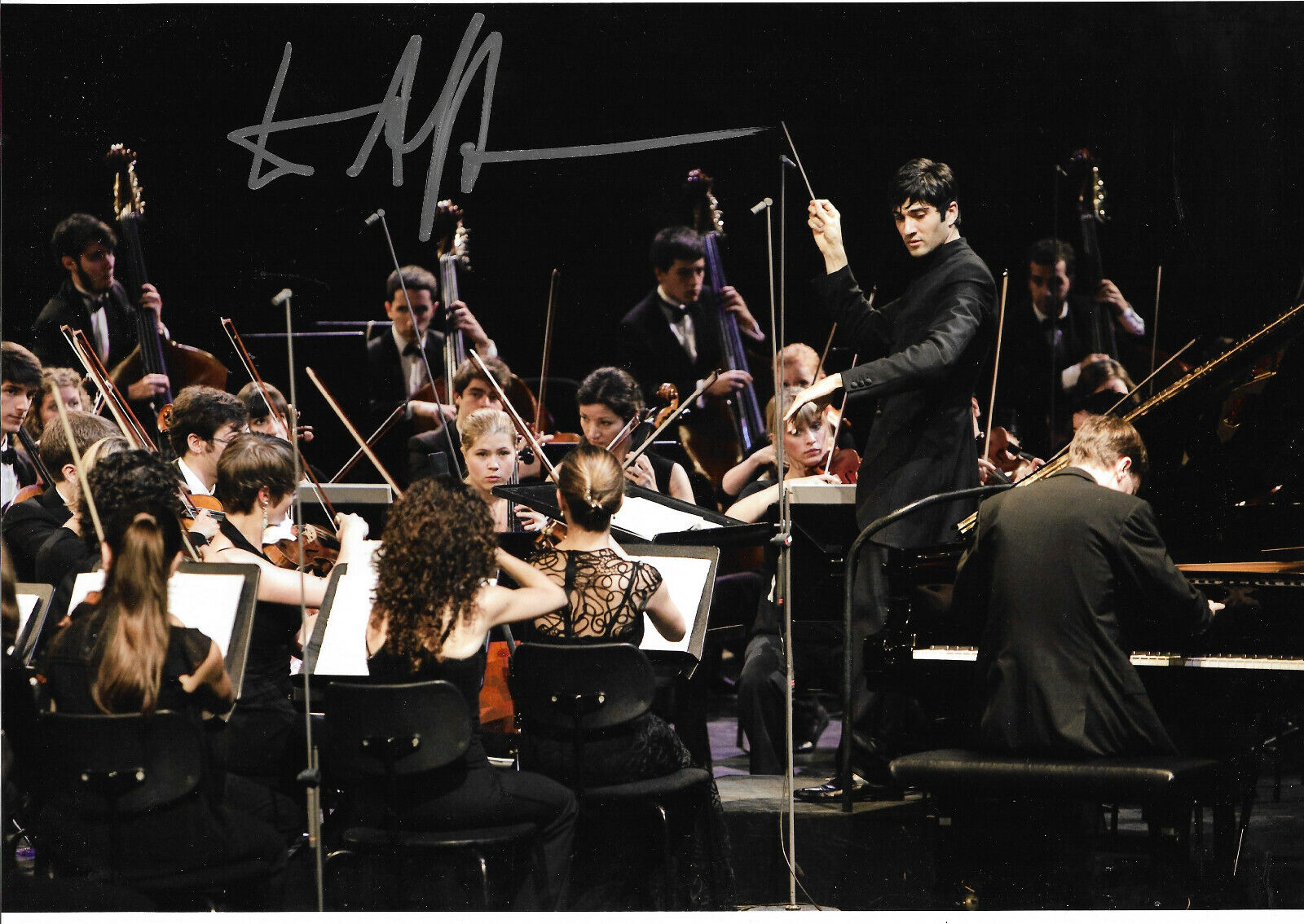 David Afkam Conductor signed 8x12 inch Photo Poster painting autograph