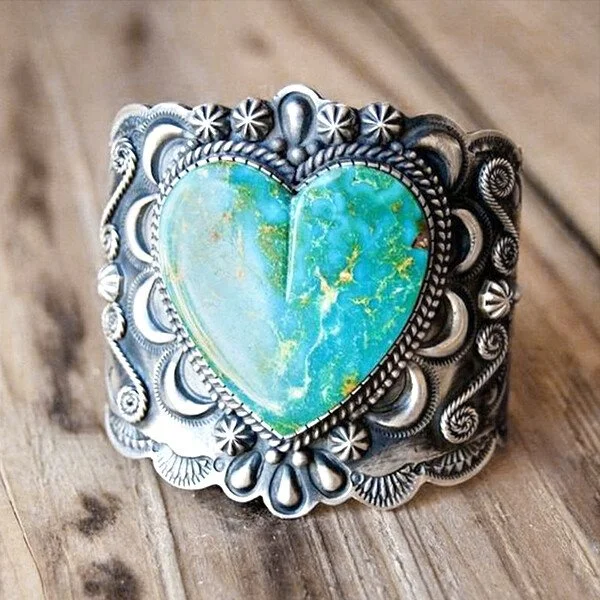 🔥 Last Day Promotion 49% OFF🎁 Sterling silver Heart Turquoise Ring