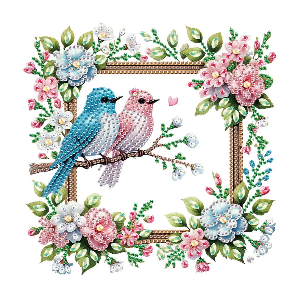 Acrylic Special Shape Flowers Birds Rhinestone Tabletop Photo Frame Kit