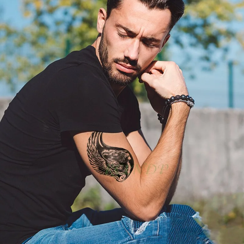 Waterproof Temporary Tattoo Sticker Color Sexy Mermaid Long Hair Girl with Crown Cross Fake Tattoo Flash Tattoo for Women Men