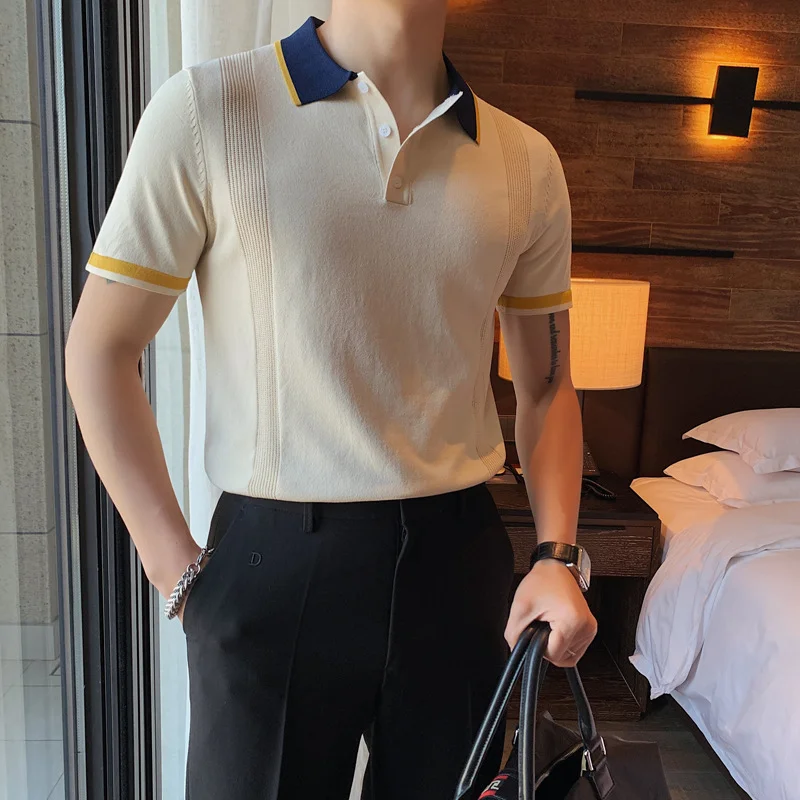 Summer mens short-sleeved knit POLO shirt / [viawink] /