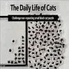 Black, focused, healing acrylic cute cat puzzle with super difficult alien shapes