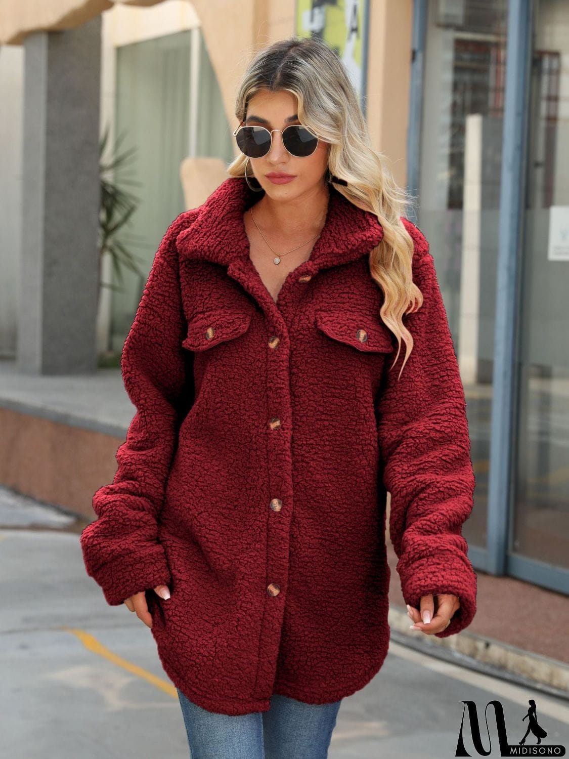 MidiSono - Button Down Collared Coat