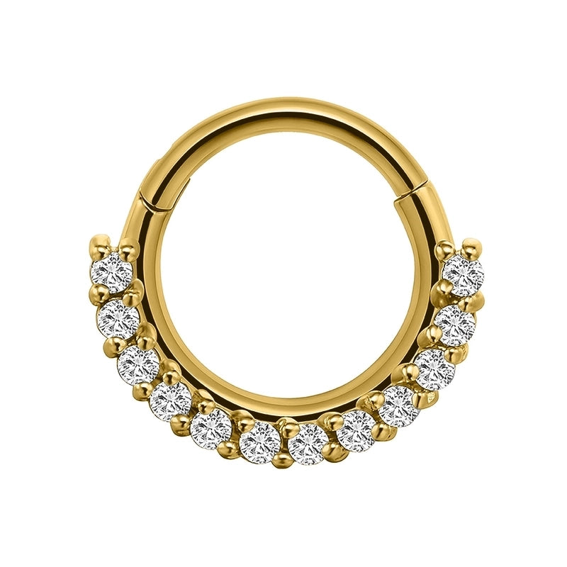 1 Piece Nose Rings & Studs Casual Elegant Vacation Geometric 304 Stainless Steel Inlay Zircon 18K Gold Plated Earrings Nose Ring