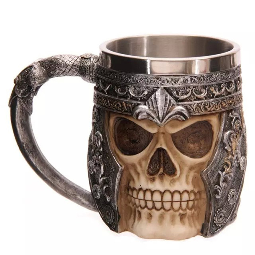 

Skull Knight Halloween Tea Coffee Beer Cup Creative Stainless Steel Mug, 501 Original