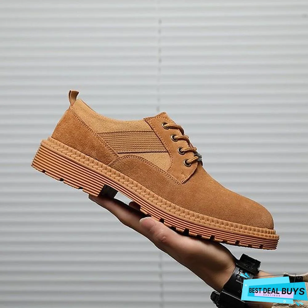 Men's Summer Outdoor Sneakers Cowhide Non-Slipping Black / Yellow / Khaki