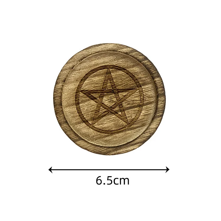 Olivenorma Pentagram Wooden Single Disc Candle Holder Decoration