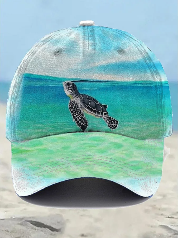 🔥Buy 3 Get 10% Off🔥Women's Resort Turtle Print Hat