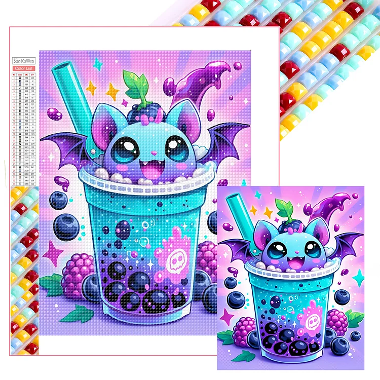 Vampire Version Of Milk Tea - Full Square Drill Diamond Painting - 40*50CM(Picture)