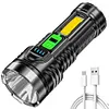 COB Flashlight IPX4 Waterproof Searchlight 4 Modes for Hiking Climbing Emergency
