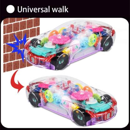 Toyvala Cutest Transparent Concept Racing Car 3D Super Car Toy, Car Toy for Kids with 360 Degree Rotation, Gear Simulation Mechanical Car, Sound & Light Toys for Kids Boys & Girls/Toy Car with Music and LED Lights Electric Transparent Mechanical Gear - Early Educational Learning Race Car Toys for 3 4 5 Year Old Boys Girls Toddlers