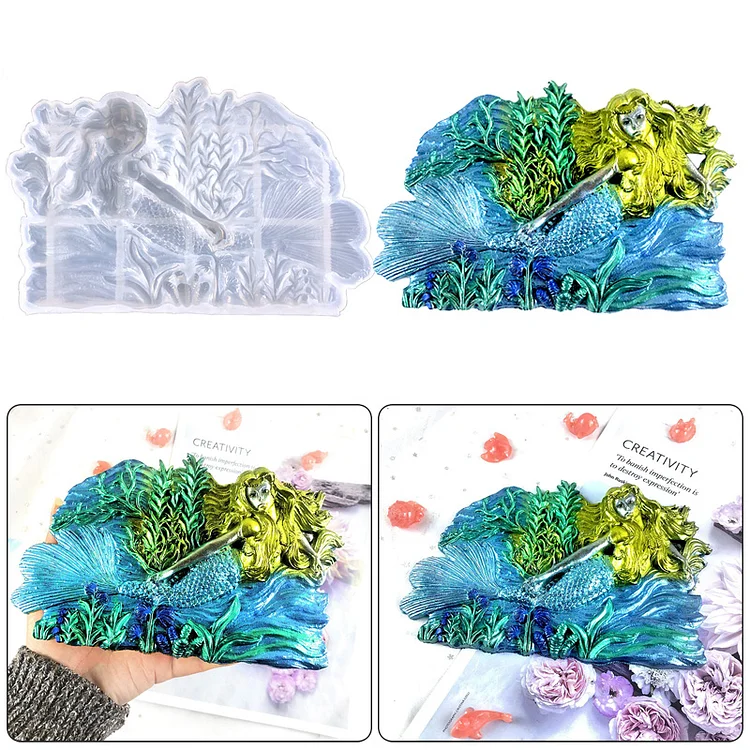Mermaid Wall Decoration Resin Mold CrazyMold
