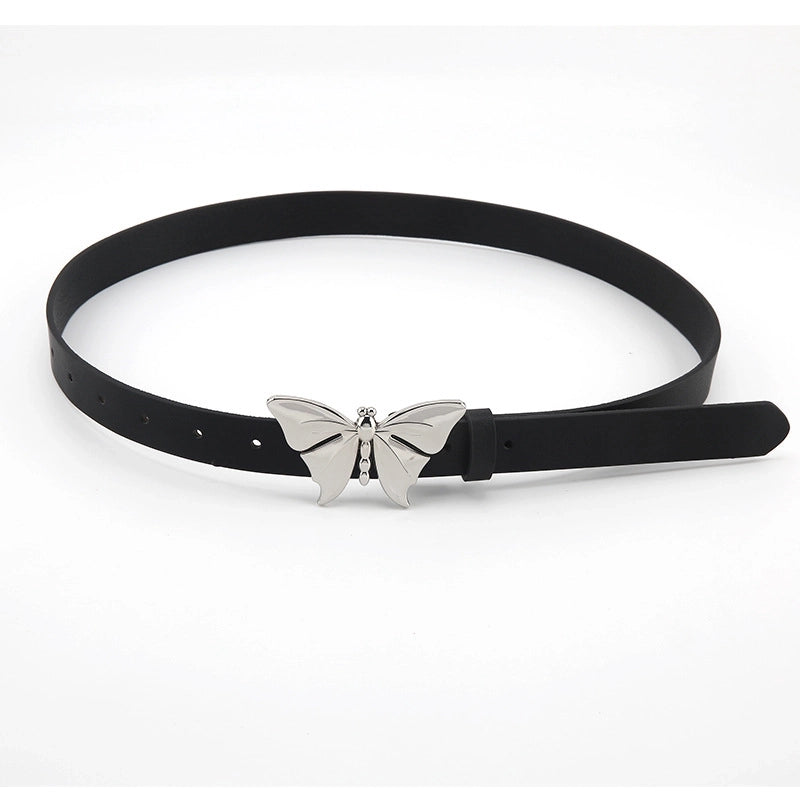 Minimalist Butterfly Pu Leather Alloy Women’s Leather Belts