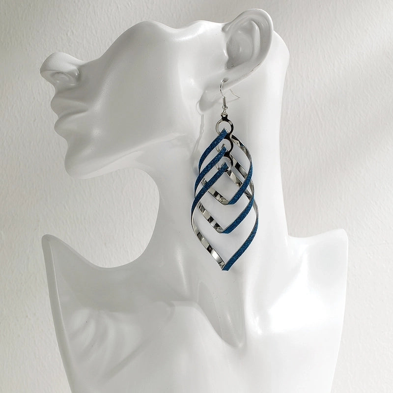 Fashion Pop Rock  Personality Earrings Earrings Golden Multi-layer Peach Heart Frosted Earrings Women