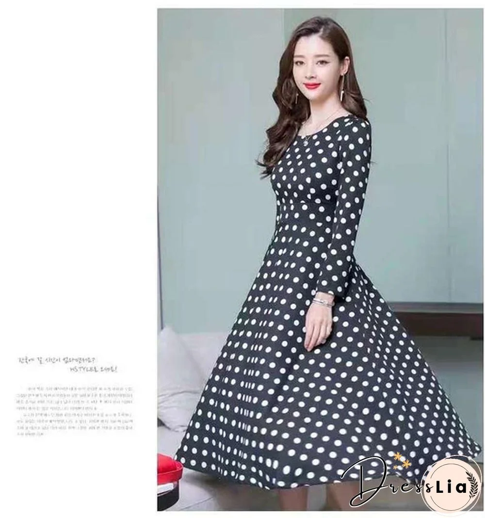 Fashion Dresses Plus Size 3XL Middle Aged Women Spring Autumn Dress New Casual Printed Long Sleeve Maxi Vestidos