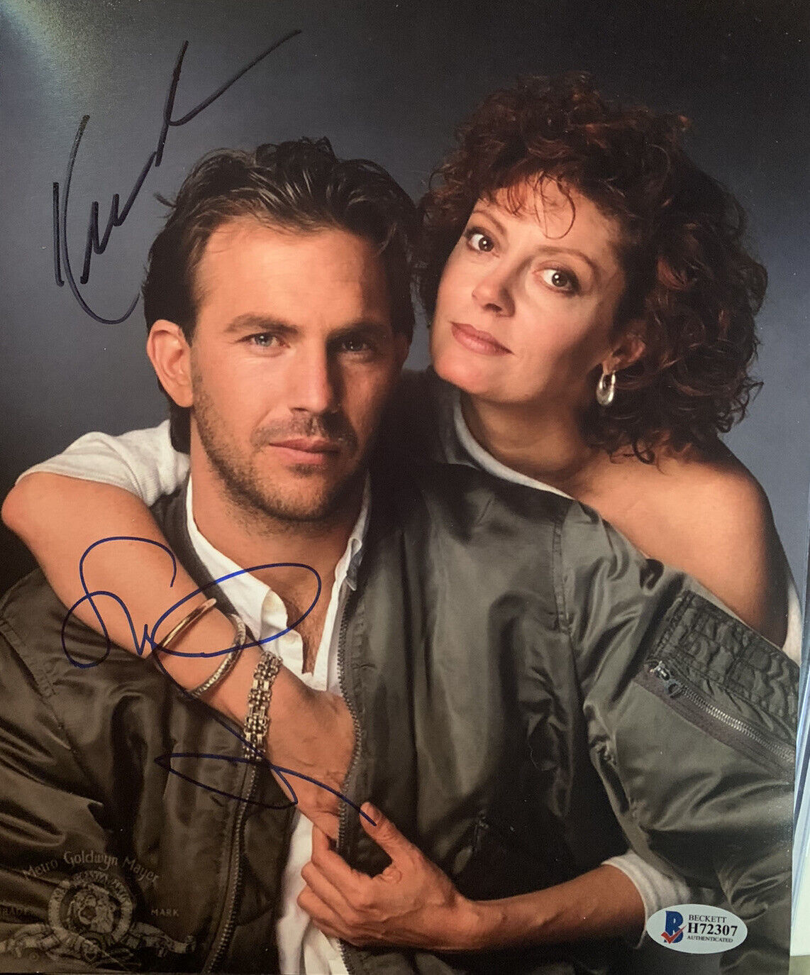 kevin costner Susan Sarandon signed 8x10 Photo Poster painting Pic Auto Bull Durham Beckett Coa