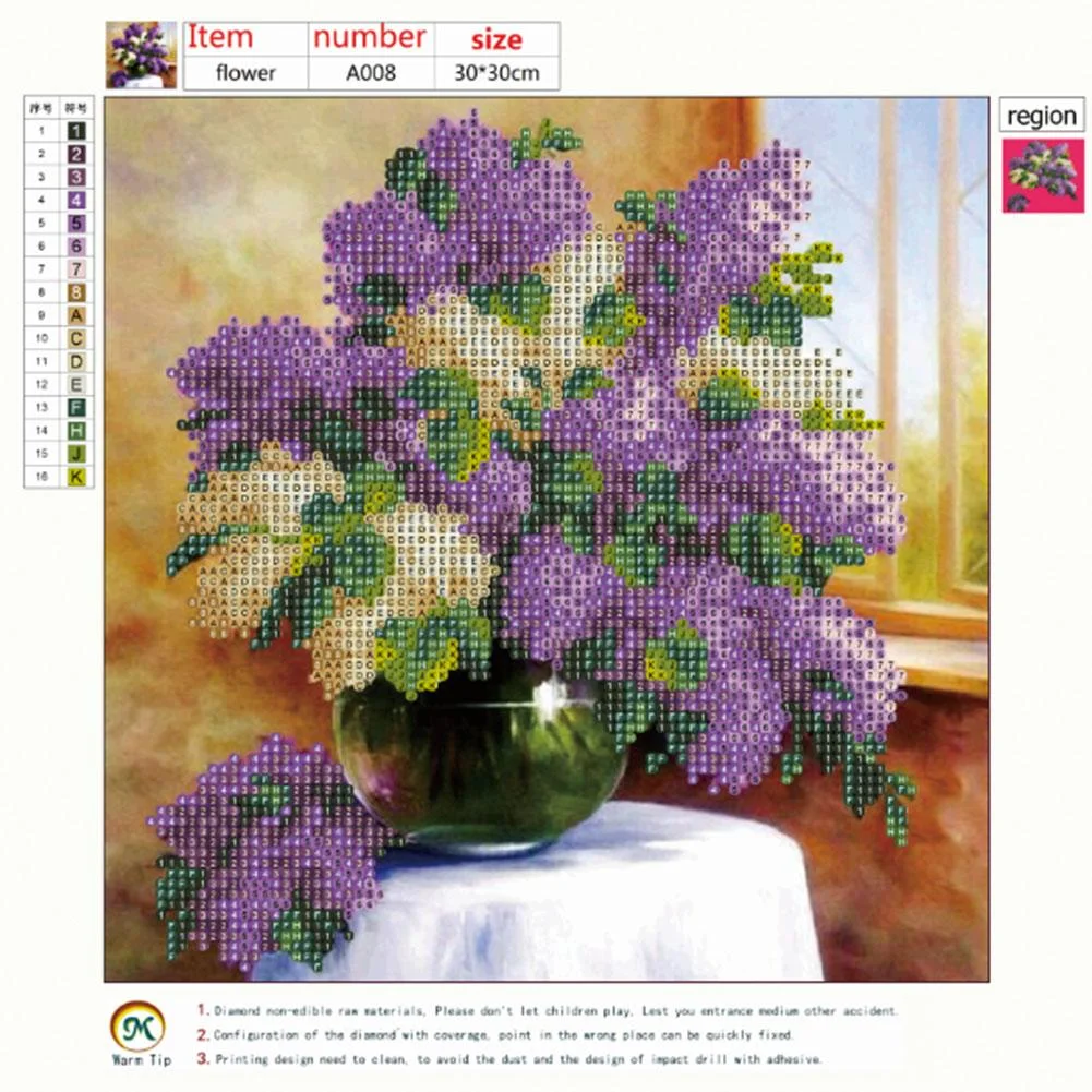 Diamond Painting - Partial Round Drill - Flower(30*30cm)