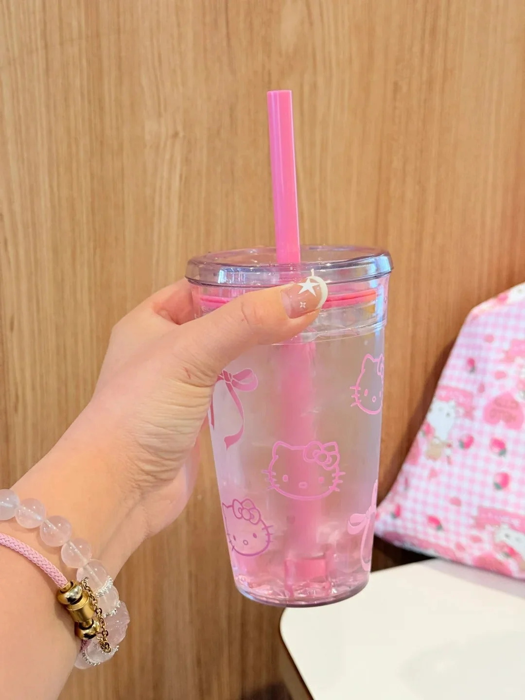Kitty Straw Cup Water Bottle 450ml