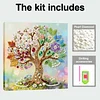 (25x25cm)DIY Pearl Painting Tree Framed Handmade Pearl Material Art Kit Living Room Decor