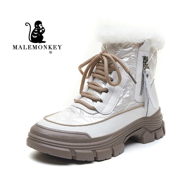 Platform Cotton Boots Women Winter 2021 Fashion Warm Snow Boots  High Quality Comfortable Boots Non Slip Female Shoes Botas Muje