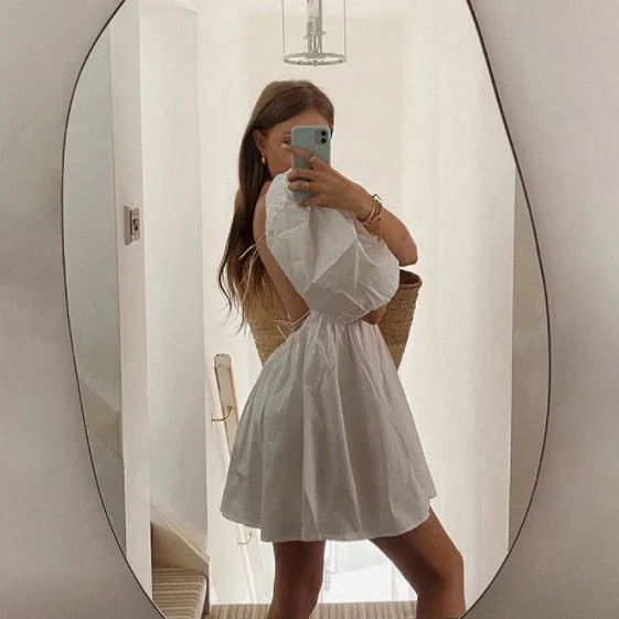 Yimunancy Off Shoulder Top Women Long Sleeve Ruffle Top 2020 Ladies White Elegant Top Party Blusas