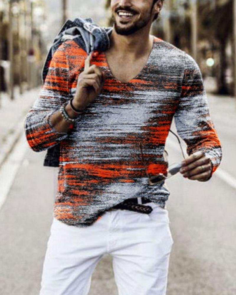 Men's Pattern Printed Long Sleeve