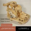 DIY Mortise and Tenon Wooden Marble Run Building Block Toy, Mechanical Model, Educational and Creative Assembly, Handmade Wooden Craft, Home Decoration, and Educational Gift