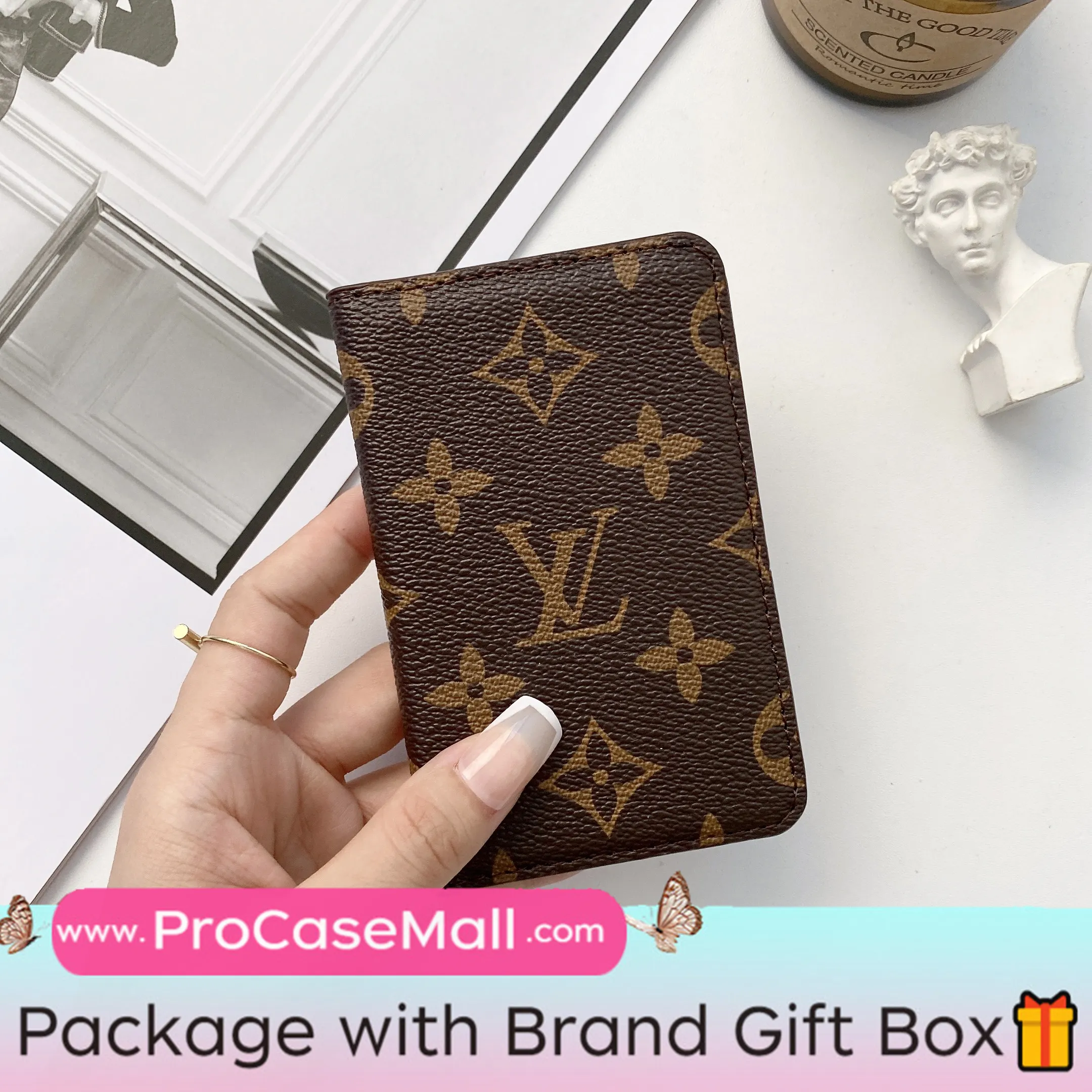 Fashion LV Accessories Canvas Card Holder Checkerboard Leather Gucci GG Wallet