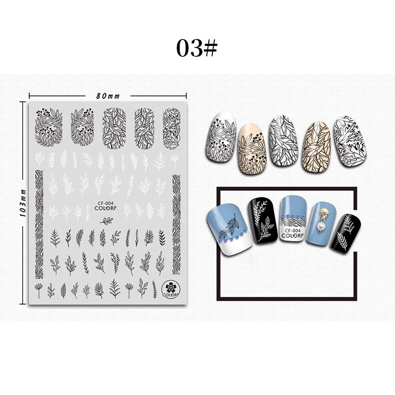 1 Sheet 3D Halloween Nail Sticker Christmas Skull Bone Snake Butterfly Maple Leaf Pattern Decals Manicures 3D Nail Decorations