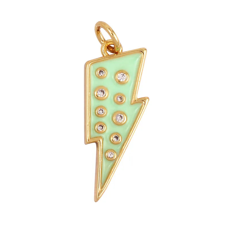 1 Piece 27*7.5mm 6*24mm Copper Lightning Pendant Jewelry Accessories