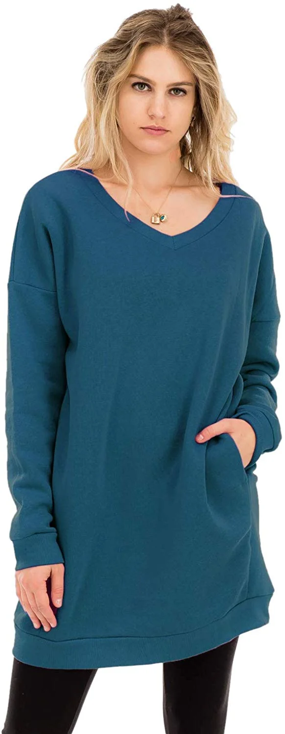Casual Loose Fit Long Sleeves Over-Sized Sweatshirts for women