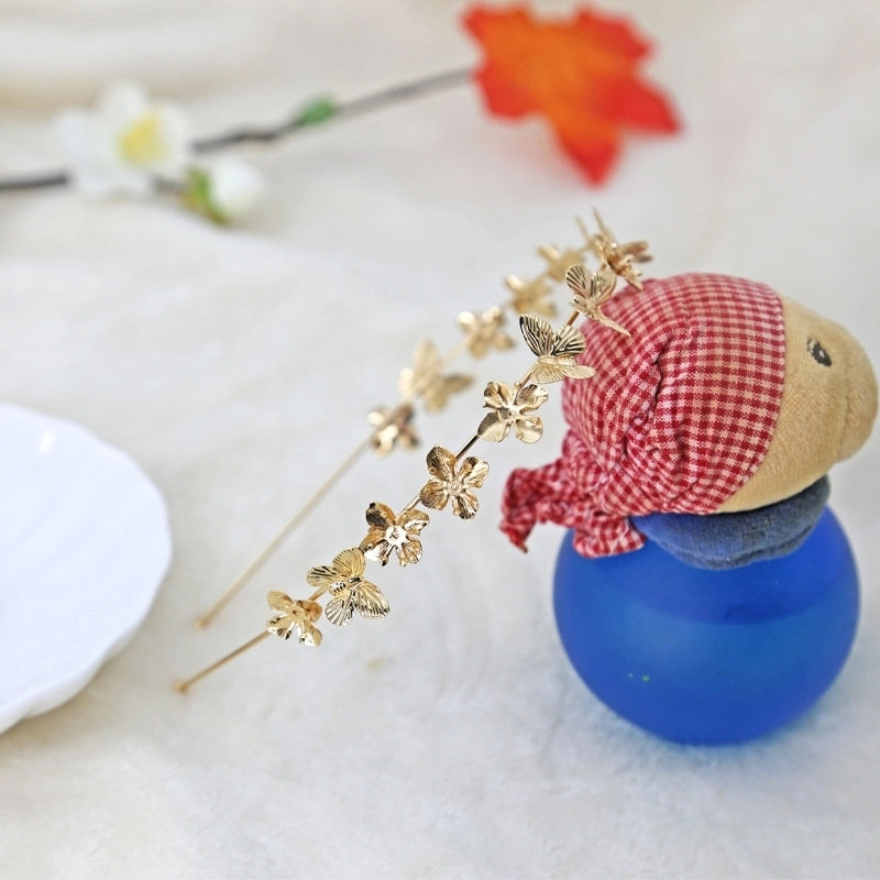 Women's Retro Shiny Star Waves Metal Handmade Inlay Rhinestones Pearl Hair Band