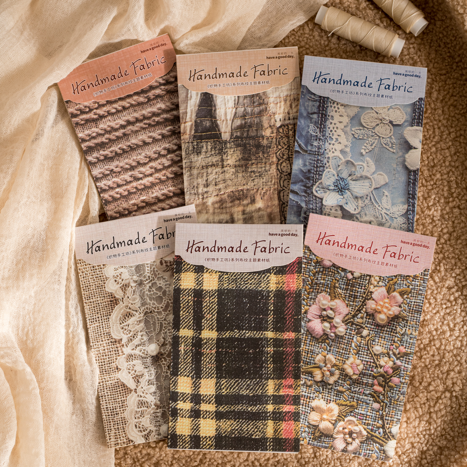 소재: 종이 - 수제 원단 시리즈 빈티지 레이스 꽃무늬 천