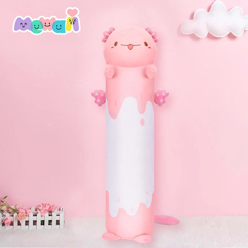 Mewaii Long Axolotl Plush Giant Stuffed Animal Hanalotl Kawaii Squishy Toy Plush Pillow For Gift