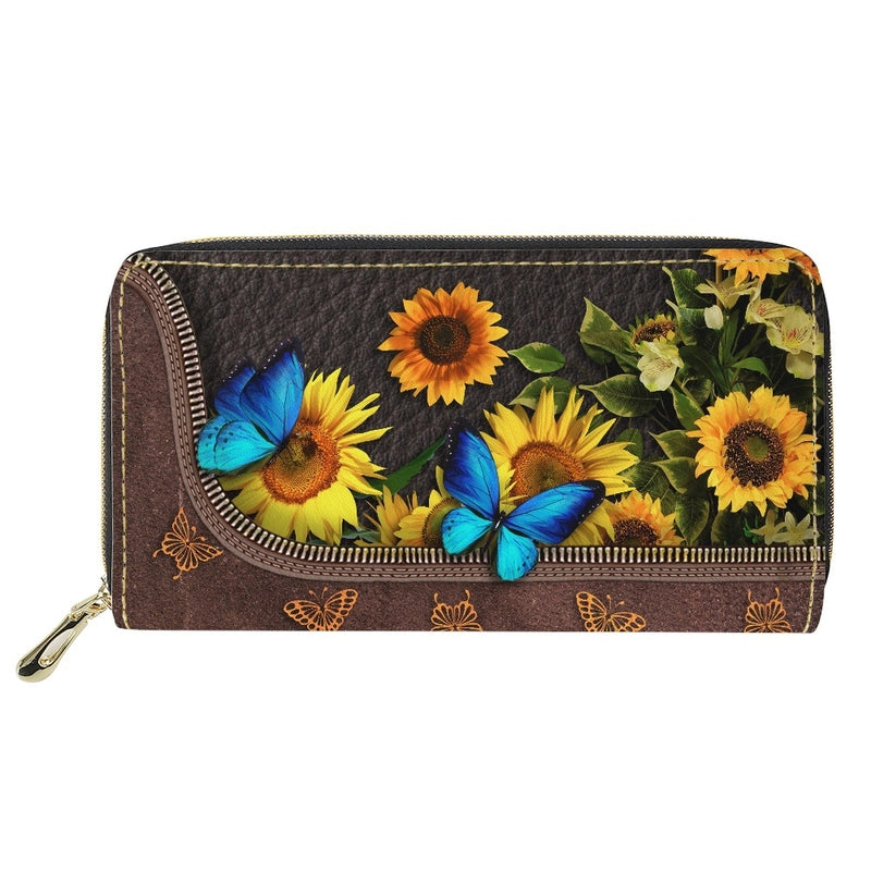 Women’s Customized Pu Leather Zipper Wallets