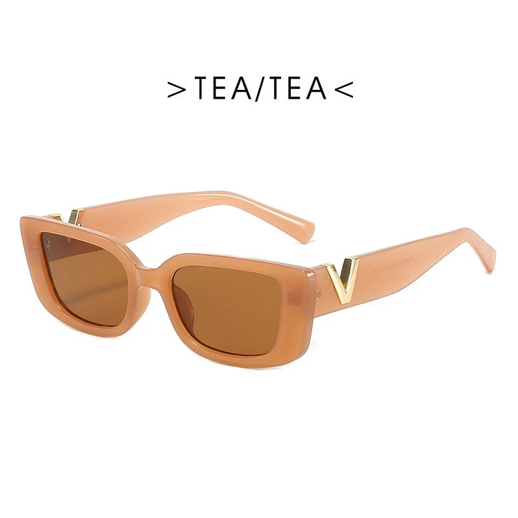 Traceeye Fashion Cat Eye Sunglasses Luxury V Sun Glasses For Ladies Classic Rectangle Driving Eyewear UV Protection Oculos De Sol