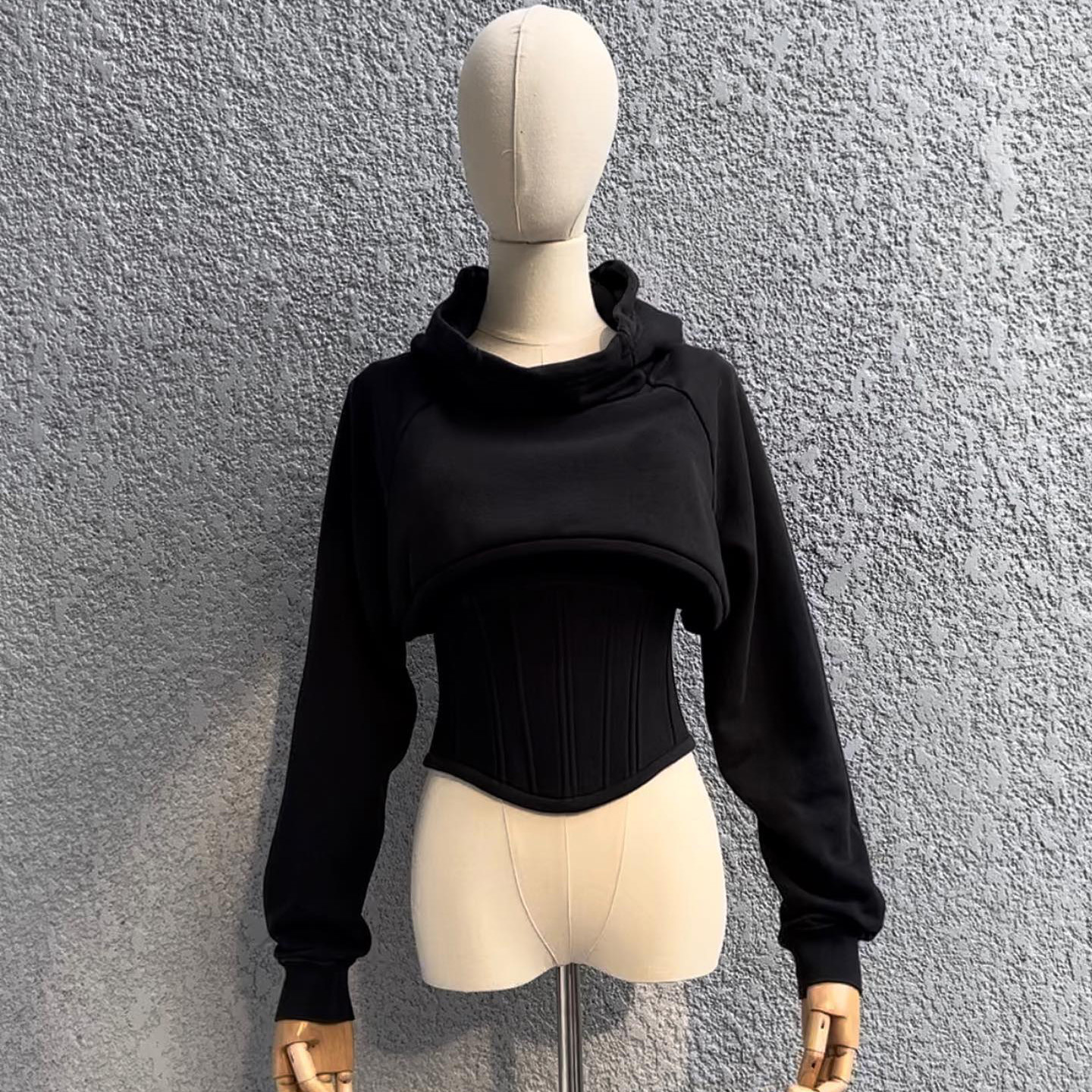 Hoodie Cropped And Matching Corset Top Tailored Specifically