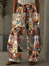 Trick Or Treat Puppies Print Casual Pants