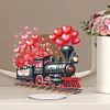 DIY Train Heart Acrylic Special Shape Diamond Painting Desktop Ornaments