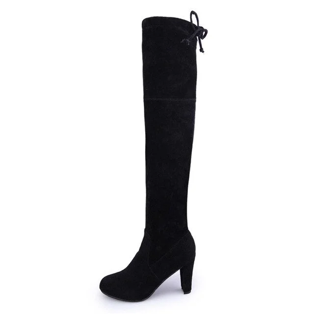 Back to college 2022 Winter Women's Over The Knee Boots Women Suede Woman Skinny Knee High Heels Ladies Autumn Sexy Pumps Female Long Boot Shoes