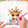 6Pcs Acrylic Animals Birthday Diamond Painting Fridge Stickers for Whiteboards