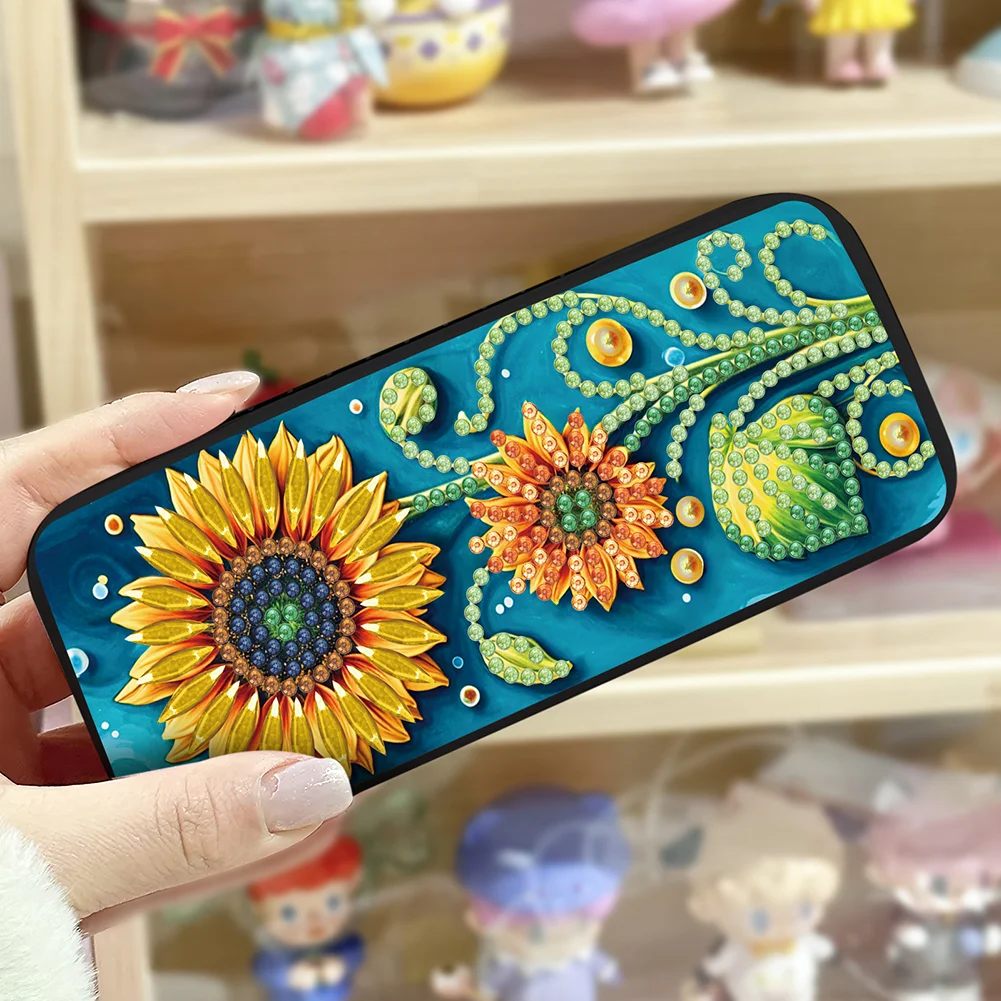 Sunflower Diamond Painting Eyeglasses Case Diamond Art Sunglasses Case