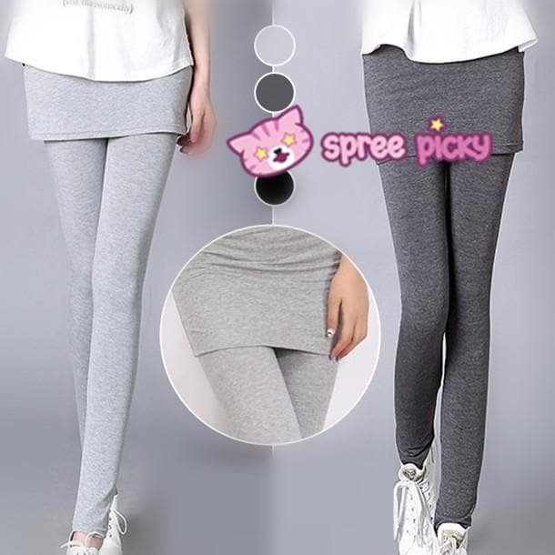 [S-4XL] 3 Colors Bottoming Skirt-Leggings SP153322