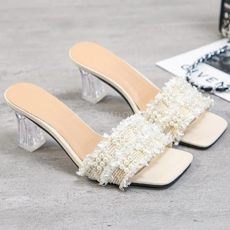 Summer Slippers Women Shoes Beach Colorful String Bead Fashion Flip Flops Mules Ladies Outside Zapatillas Mujer Casa