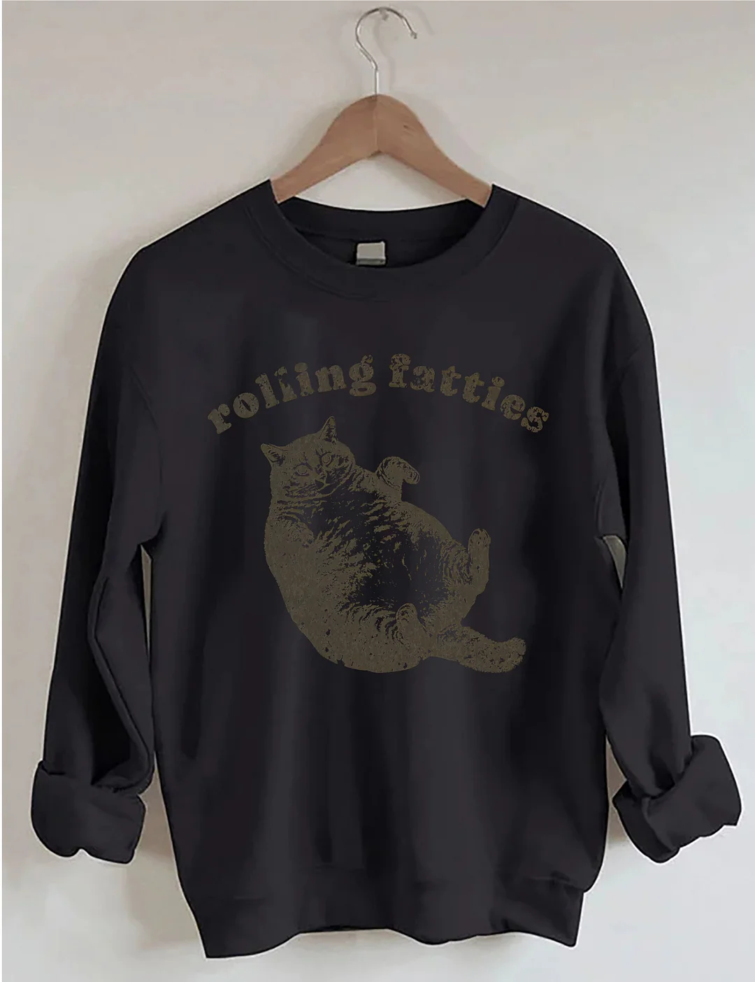 Rolling Fatties Funny Cat Meme Sweatshirt