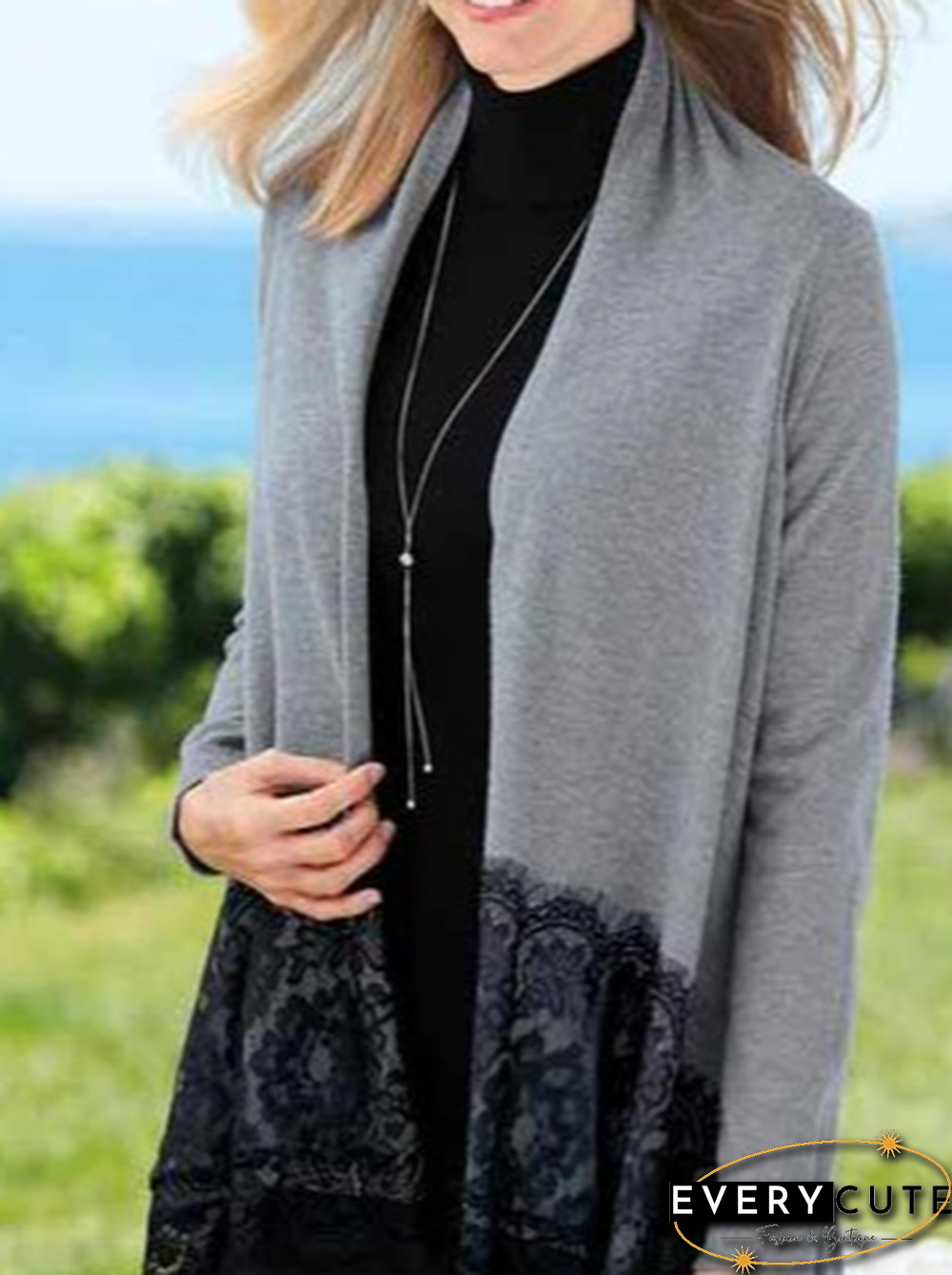 Plain Jersey Casual Loose Cardigan