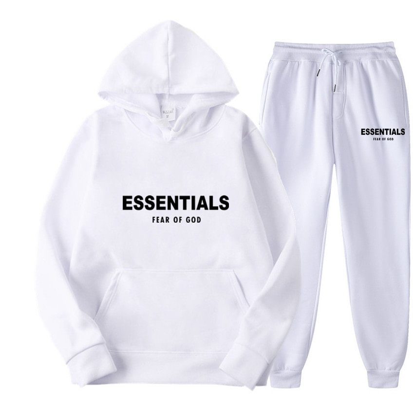  ESSENTIALS Sweater Fear of God Hoodie Suit - BlackLetters