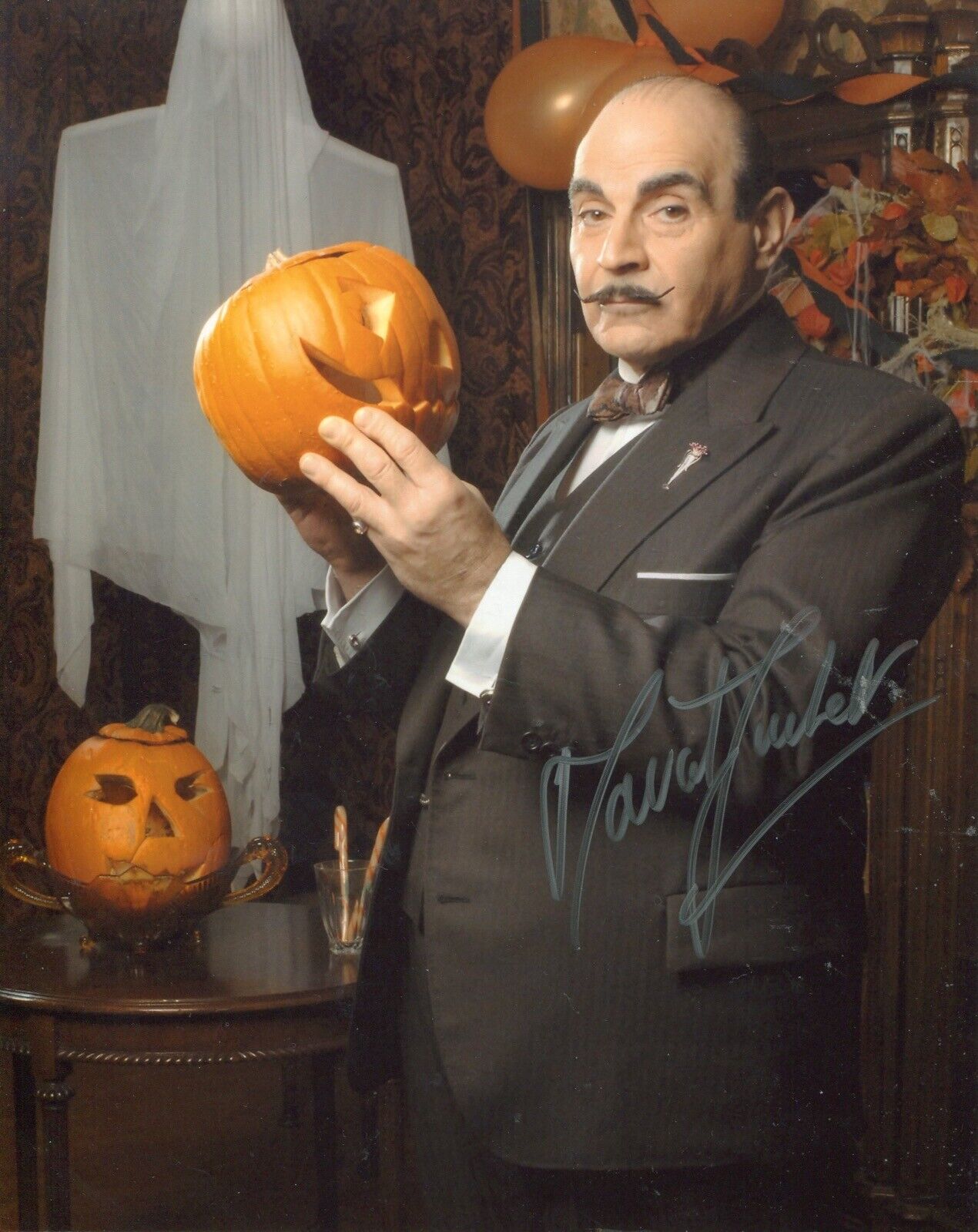 POIROT - HALLOWE’EN PARTY Photo Poster painting signed by David Suchet - UACC DEALER