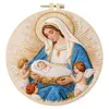 Mary With Angels-DIY Embroidery Kit with Pattern Cotton Threads Needles Hoop 30*30cm