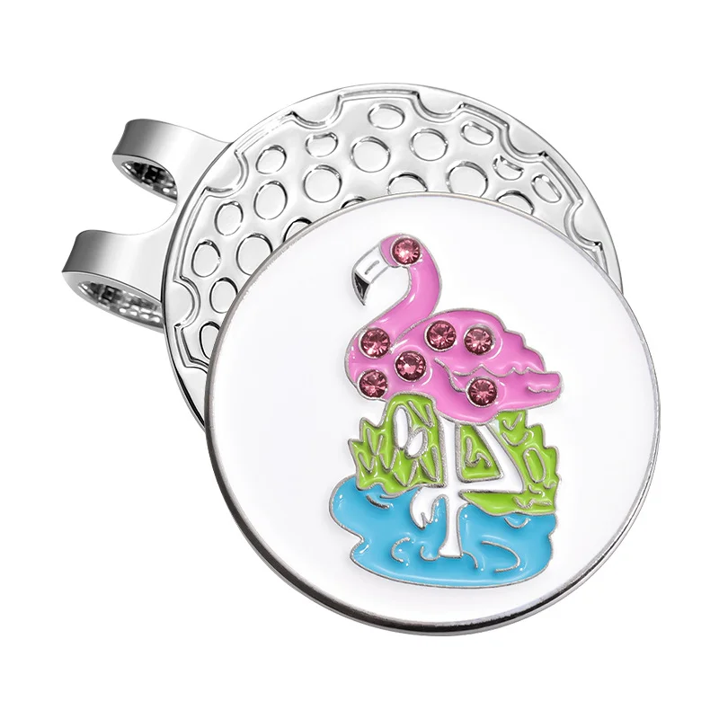 New creative fun animal series golf hat clip cartoon flamingo shape ball Marker